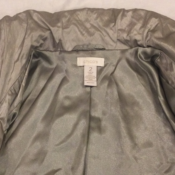 Silver Metallic Bomber Jacket Size Large - Picture 4 of 8